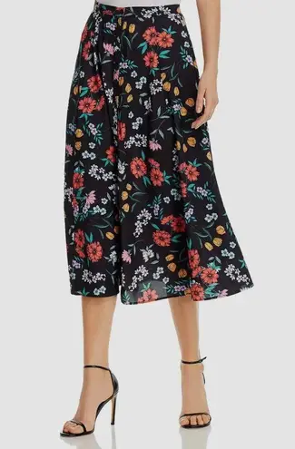 Yumi Kim Black Trinity Floral Print Relaxed Fit Midi Skirt Size Small