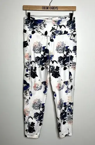 Marika White Floral Patterned Leggings Size L