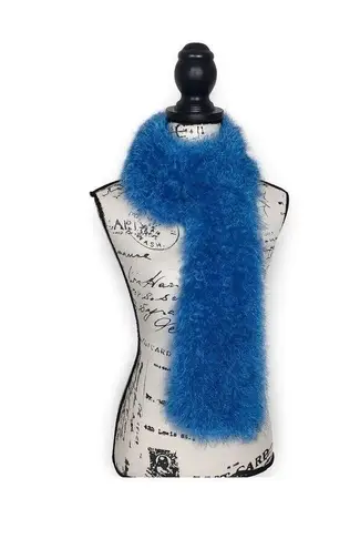 Blue Fuzzy Handmade Scarf | Soft Fluffy Knit Winter Wrap Blue