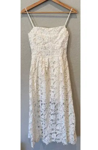 NWT ASTR the Label Joyce Linen Blend Lace Midi Dress Size Small White