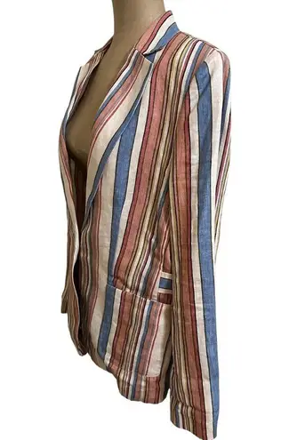 Frame  Revolve Multicolor Linen Striped Lightweight Blazer size 6