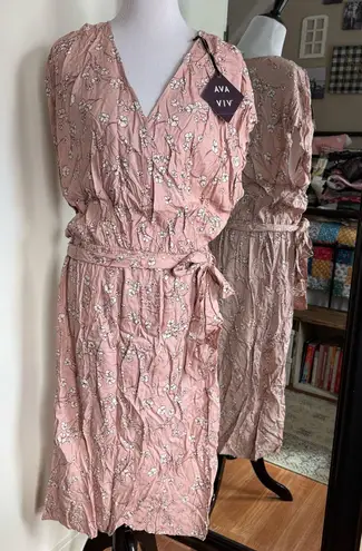 Ava & Viv 1X Blush Floral Dress