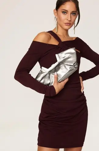 Frame MAISON ETNAD Norah Metallic Clutch, Silver, Retail $680