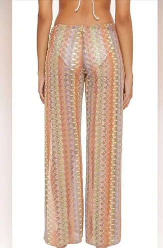 Becca Virtue Crochet Striped Pants Swim cover up, size medium, $88