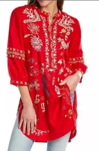 Johnny Was Biya embroidered top