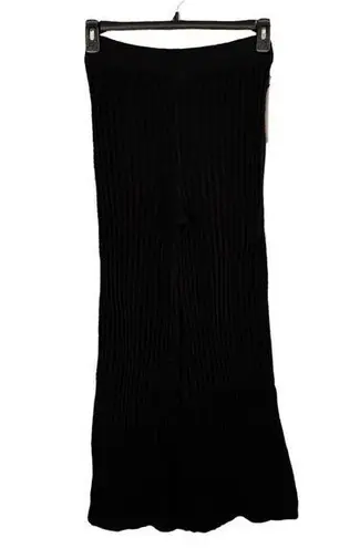 INC Jeannie Mai Small Flared Sweater Pants Ribbed Stretch Black New