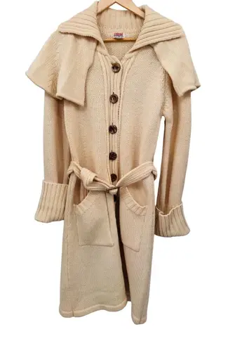 Vintage 70s Maurada Cardigan Bishop Sleeve Old Money Grannycore Large Wool Blend Yellow