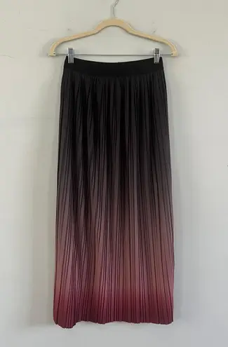 Sundays NWT We Are Park Ombre Wine Dip Dye Pleated Midi Skirt