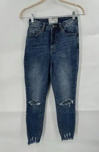 One Teaspoon  Jean Women 24 Blue Denim Distressed High Waist Freebirds II Skinny