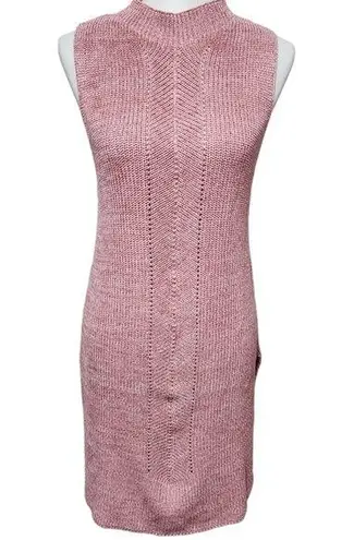 Poof! pink marled mockneck vented sleeveless tunic size large