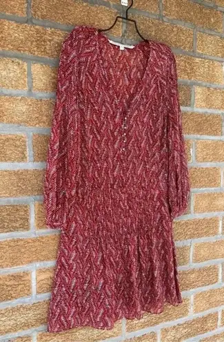 Veronica Beard Womens Priya pintucked printed silk-georgette mini dress Brick 2