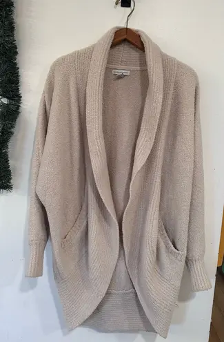 Cupcakes & Cashmere Cozy Shawl Collar Teddy Knit Cardigan Size Large Lounge Oat Tan