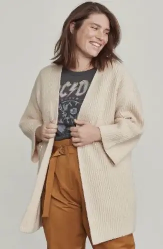 Elizabeth and James Knit Open Front Cream Cardigan Women’s Small - Image 1