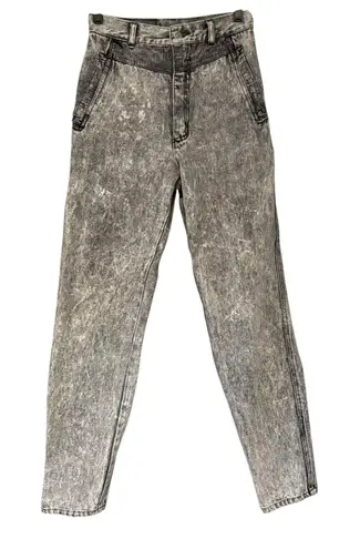 Vtg 90’s/Y2K Squeeze Black /Gray Acid Wash Jeans High Waist Tapered Leg Jeans Size undefined