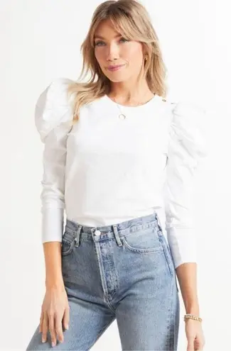 Nation Ltd Krista Feminine Party Tee Puff 100% cotton women's size small