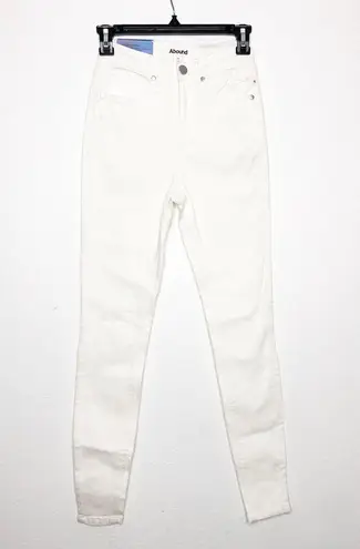 Nordstrom Abound High Rise Skinny Jeans White Denim Size 24