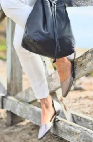 J.Jill Ida D’Orsay Metallic Pewter Flat Size 9.5 Gray