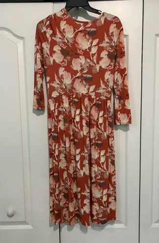 Downeast Orange Floral Dress