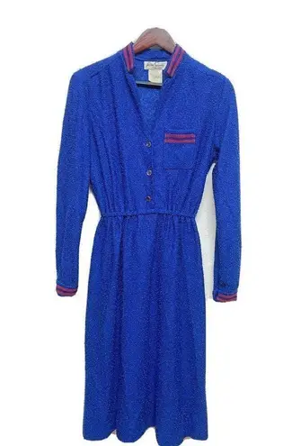 Vintage Blue Miss Sandy  red textured dress M