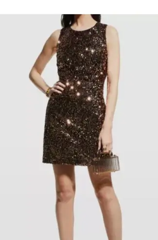 Milly NWT Vivi Tinsel Sequin Mini Dress Gold Sz 4 $395