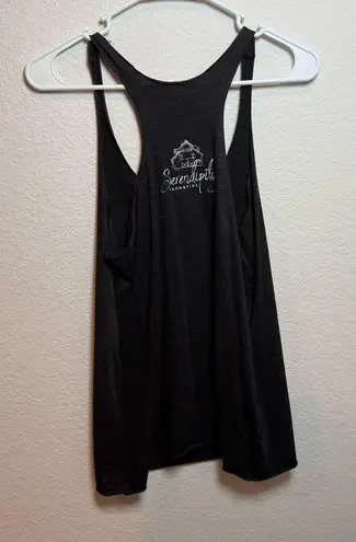 Serendipity Butterfly Peace Sign Black Tank Top