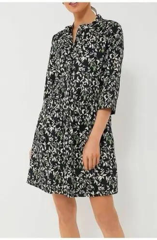 Tuckernuck Verdant Iris Royal Shirt Dress Size M NWT Black Green Floral Cotton Size M
