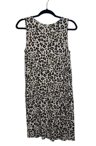 Maurice's  24/7 Brown Leopard Print V-neck Knee Length Swing Dress