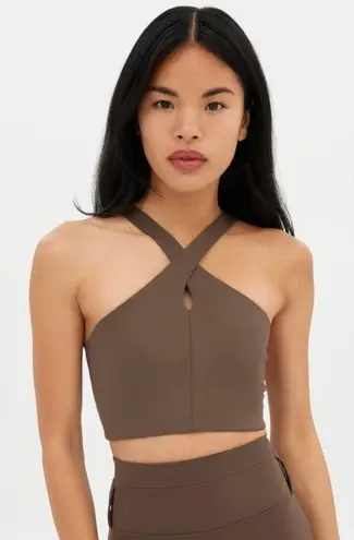 Girlfriend Collective NWT | Cafe Becca X Neck Keyhole Sports Bra Size Medium