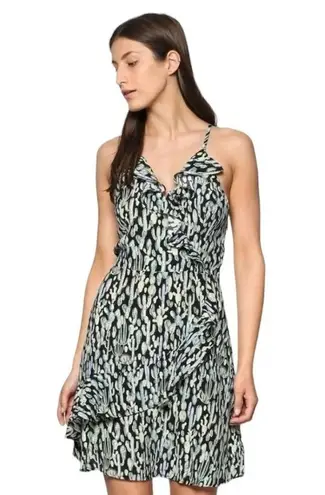 Ramy Brook Dress Halter Open Back Mini Dress Green Cactus Print Size XXS NWT