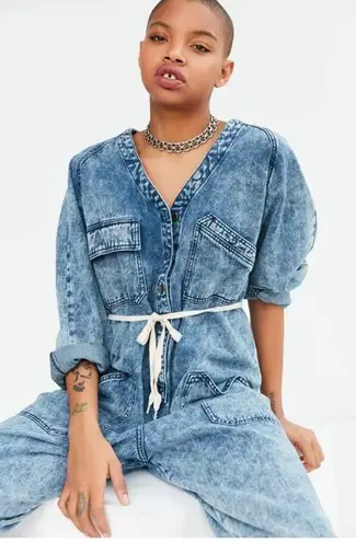 Urban Outfitters BDG  Acid Wash Riveter Denim Coverall Jumpsuit Sz.S
