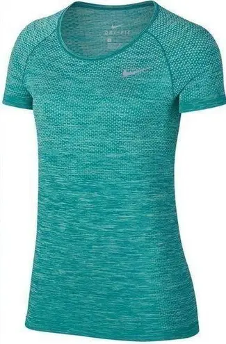 Nike NWOT Teal  Dri Fit Knit Running Shirt Size M - Image 1