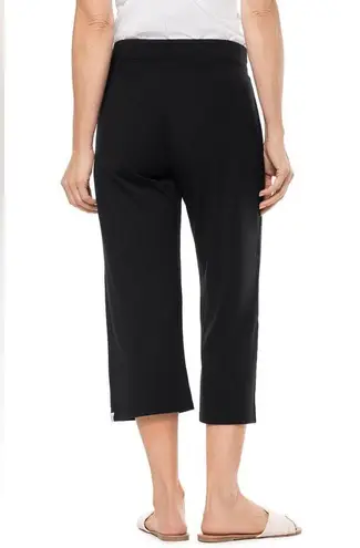 Coolibar Crop Pants Womens Medium Windley Beach Capris Lounge Black Pant UPF 50