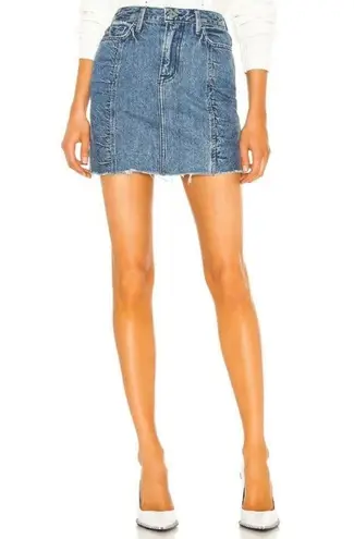 GRLFRND  Denim Natalie raw hemline high waist jean skirt 27/4