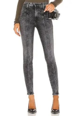 NWT Mother Seamed Swooner Skimp in Train Stops Stretch Skinny Jeans 28 Black