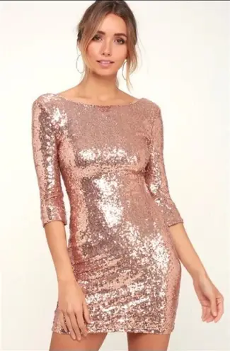 Lulus 💕💕 Delightful Ways Rose Gold Sequin Dress - Image 1
