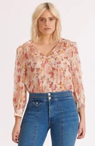 Veronica Beard  Milan floral sheer blouse