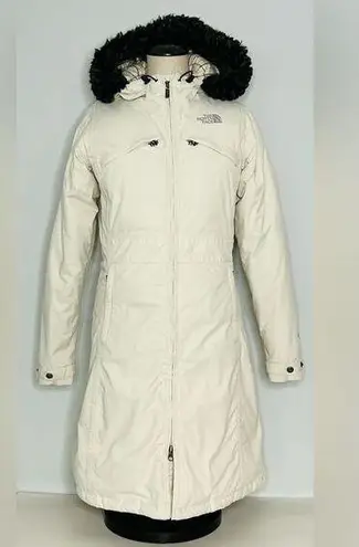 The North Face Women’s  Cream Hyvent Down Parka Faux Fur Hood size Small