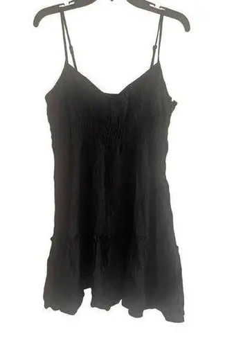 Club Monaco Black Cotton tiered ruffle, Size 6 sundress, SideZip, $36, A03