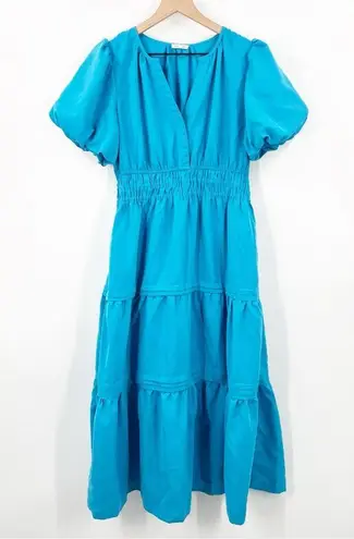 JODIFL Turquoise Tiered Midi Dress