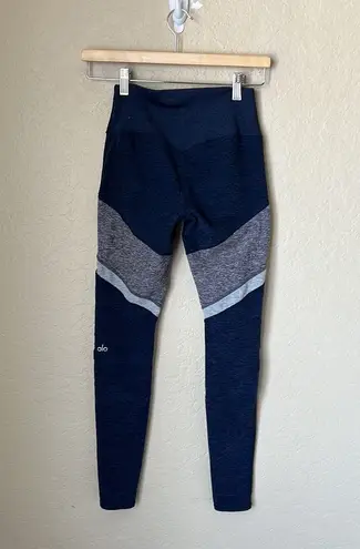 Alo Yoga ALO Navy And Grey Heathered Leggings 