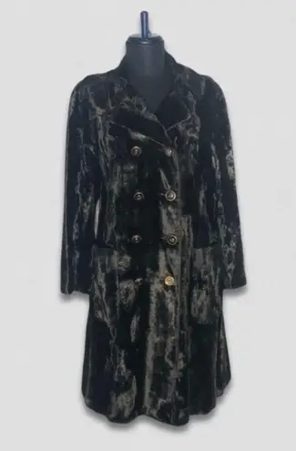 Hens & Kelly vintage 70s Jackie O Peacoat Faux Fur Double