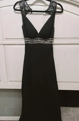 Faviana Formal Black Maxi Embellished Sequin Gown