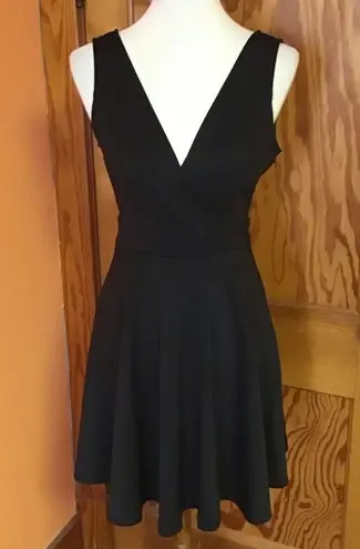 Soprano NWT  Black Plunging Sexy Fit & Flare Dress