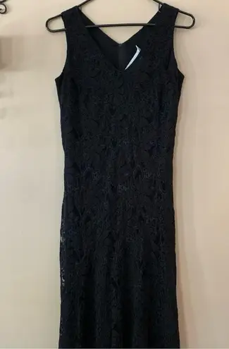 Laura Ashley Vintage Laura Ashely Black Lace Sleeveless V-neck Maxi Cocktail Dress Size 6