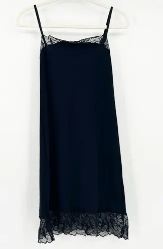 Commando Womens Y2K Whimsigoth Lace Trim Cami Slip Dress Nightie Size M/L Black