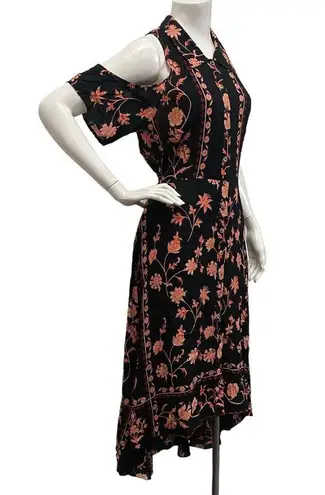 Plenty By Tracy Reese women's floral button down cold shoulder dress size M