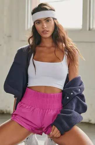 Free People FP Movement Way Home Pink High Waisted Running Shorts Women's Sz S