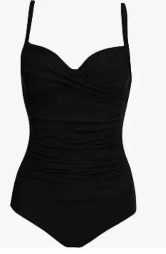 Ekouaeur Ekouaer Women's One Piece Swimsuit Ruched Tummy Control Bathing Suits Vintage Retro Push Up