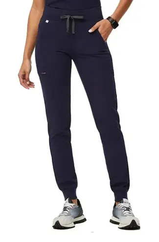 FIGS  Pants Womens Medium Zamora Jogger Scrub Navy Blue High Waisted Drawstring - Image 1