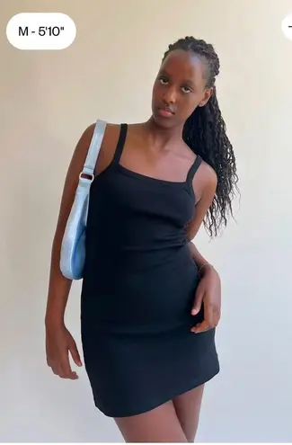 Djerf Avenue Daily Tank Dress in Ribbed Black Size 3XL